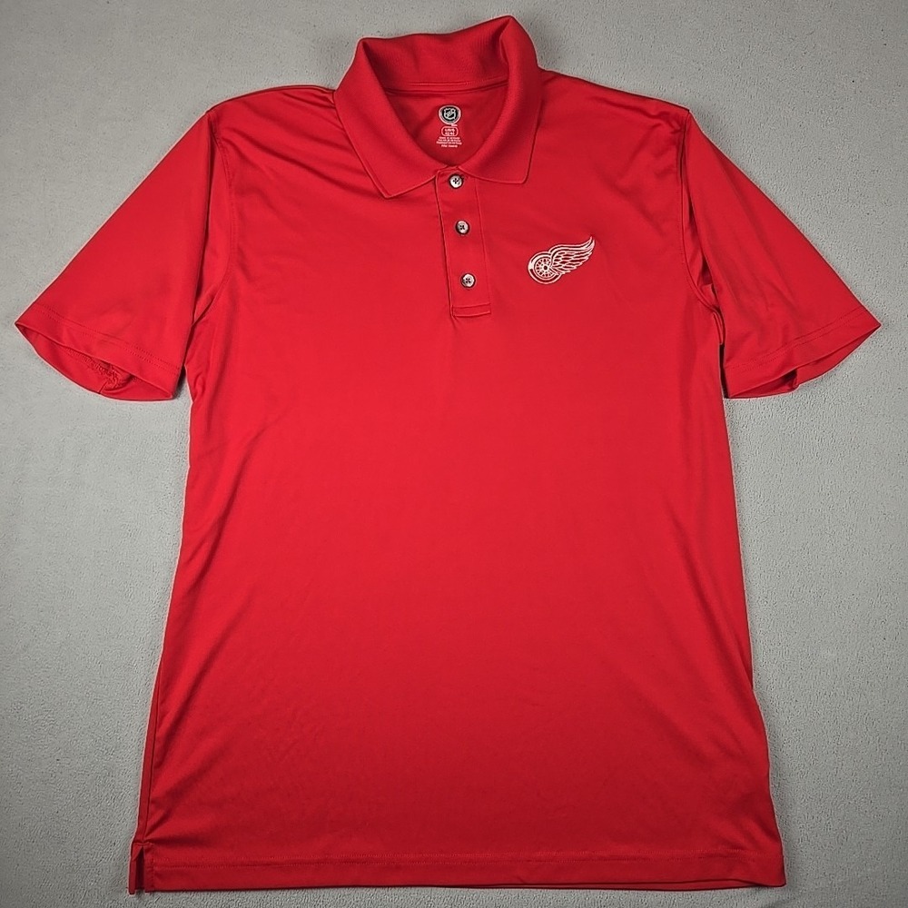 NHL Detroit Red Wings Men's 3 Button Polo SIZE LARGE‎ Red